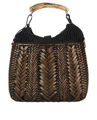 Yves Saint Laurent Woven Mombasa Tote, front view